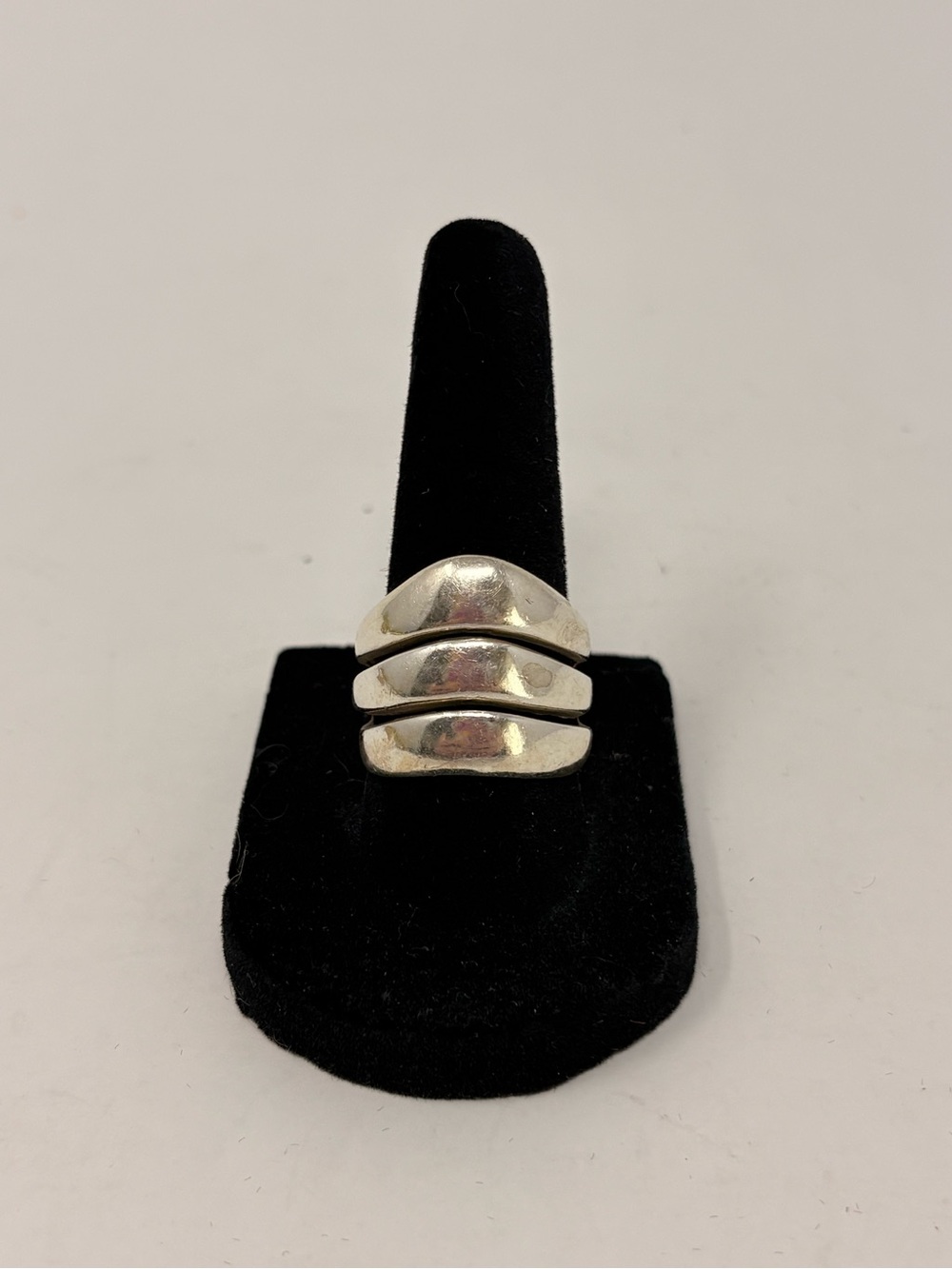 Vintage Sterling Silver Modernist Sculptural Wave Ring